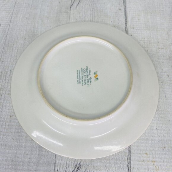 Julie Pople Avon COUNTRY FRUIT COLLECTION Porcelain Lemon Rim Saucers Set of 4 - Picture 7 of 16